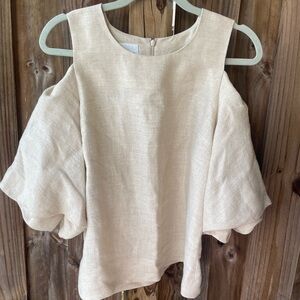 Elegant Cream Blouse with Puff Sleeves